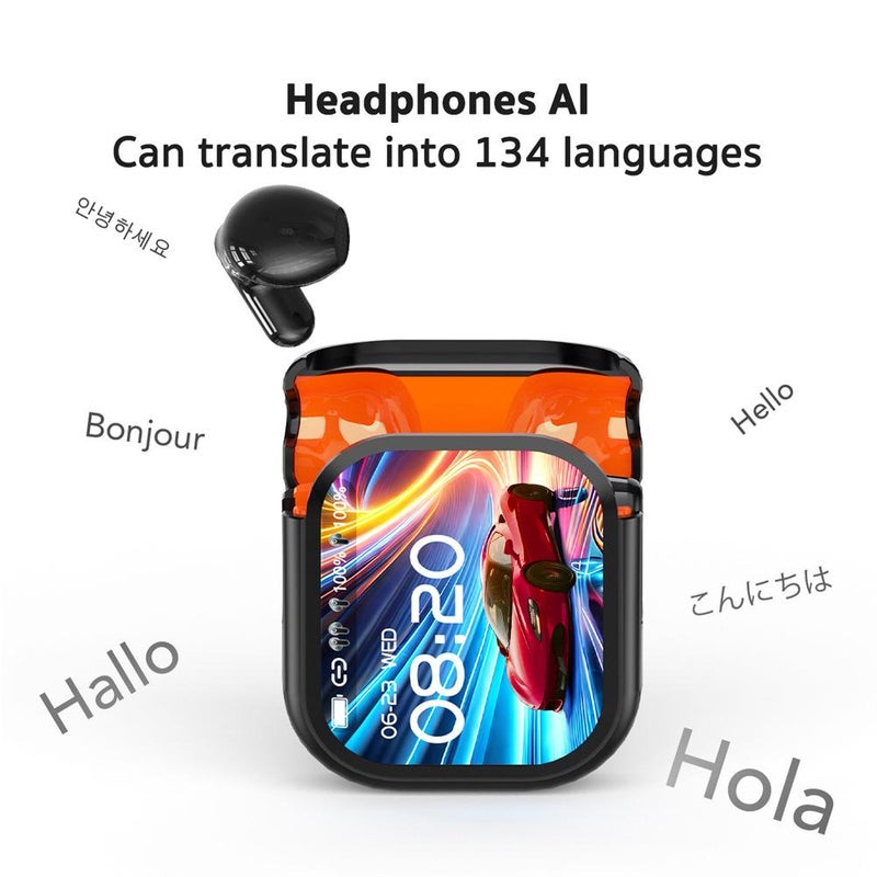Ai Translation Earbud Real Time, Color Screen Noise-Canceling Translation Headphones, AI Translator with HD Display, LCD Touchscreen Noise for Travel, Business, Learning - Image 5
